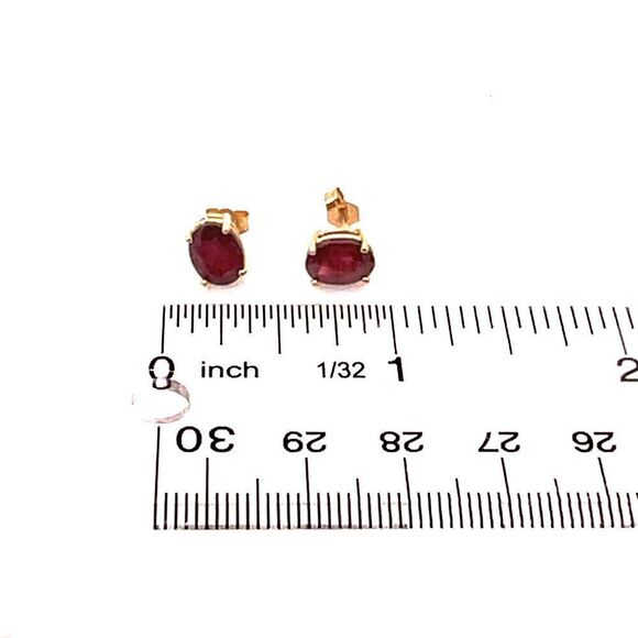 Natural Ruby Stud Earrings 14k White Gold 3.0 TCW Certified $1,390 311042 - Picture 11 of 11